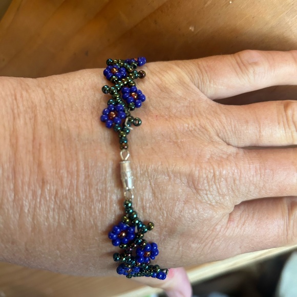 Anklet/bracelet handmade seed bead with cylinder twist closure - Picture 5 of 7